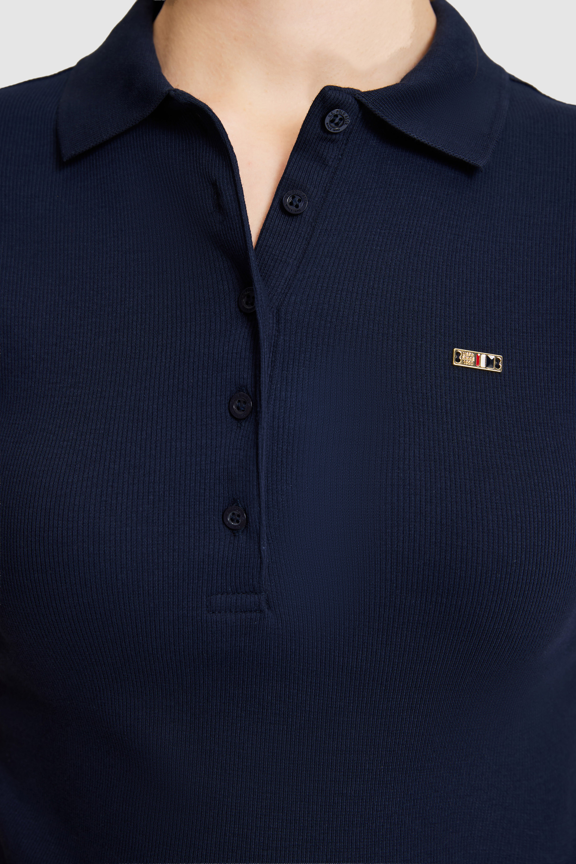Kadın Lacivert Polo Yaka Tişört - 50323563001