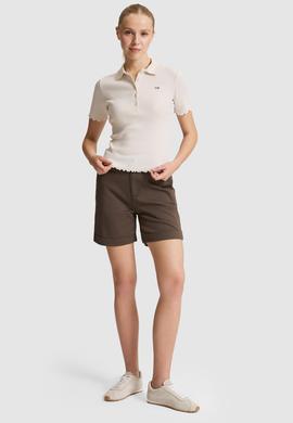 Kadın Krem Polo Yaka Tişört - 50323563028