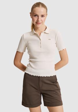Kadın Krem Polo Yaka Tişört - 50323563028