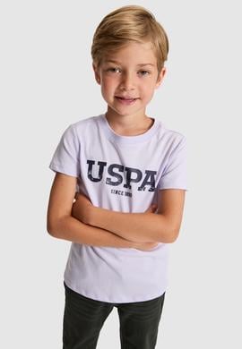 Erkek Çocuk Lila Bisiklet Yaka Basic Tişört - 50325607046