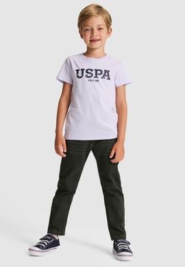 Erkek Çocuk Lila Bisiklet Yaka Basic Tişört - 50325607046