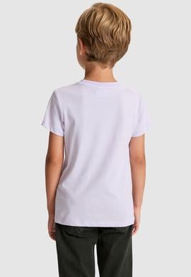 Erkek Çocuk Lila Bisiklet Yaka Basic Tişört - 50325607046