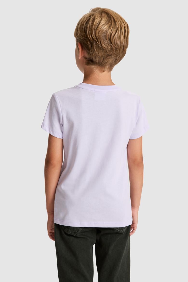 Erkek Çocuk Lila Bisiklet Yaka Basic Tişört - 50325607046