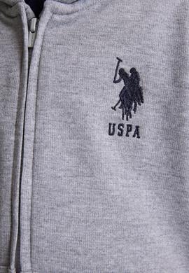 Erkek Çocuk Gri Melanj Kapüşonlu İnce Fermuarlı Basic Sweatshirt - 50320440041