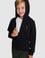 Erkek Çocuk Siyah Kapüşonlu İnce Fermuarlı Basic Sweatshirt