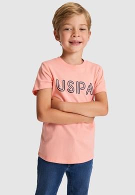 Erkek Çocuk Somon Bisiklet Yaka Basic Tişört - 50325556082
