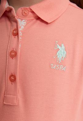 Kız Çocuk Somon Polo Yaka Basic Tişört - 50320287079