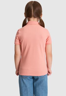 Kız Çocuk Somon Polo Yaka Basic Tişört - 50320287079
