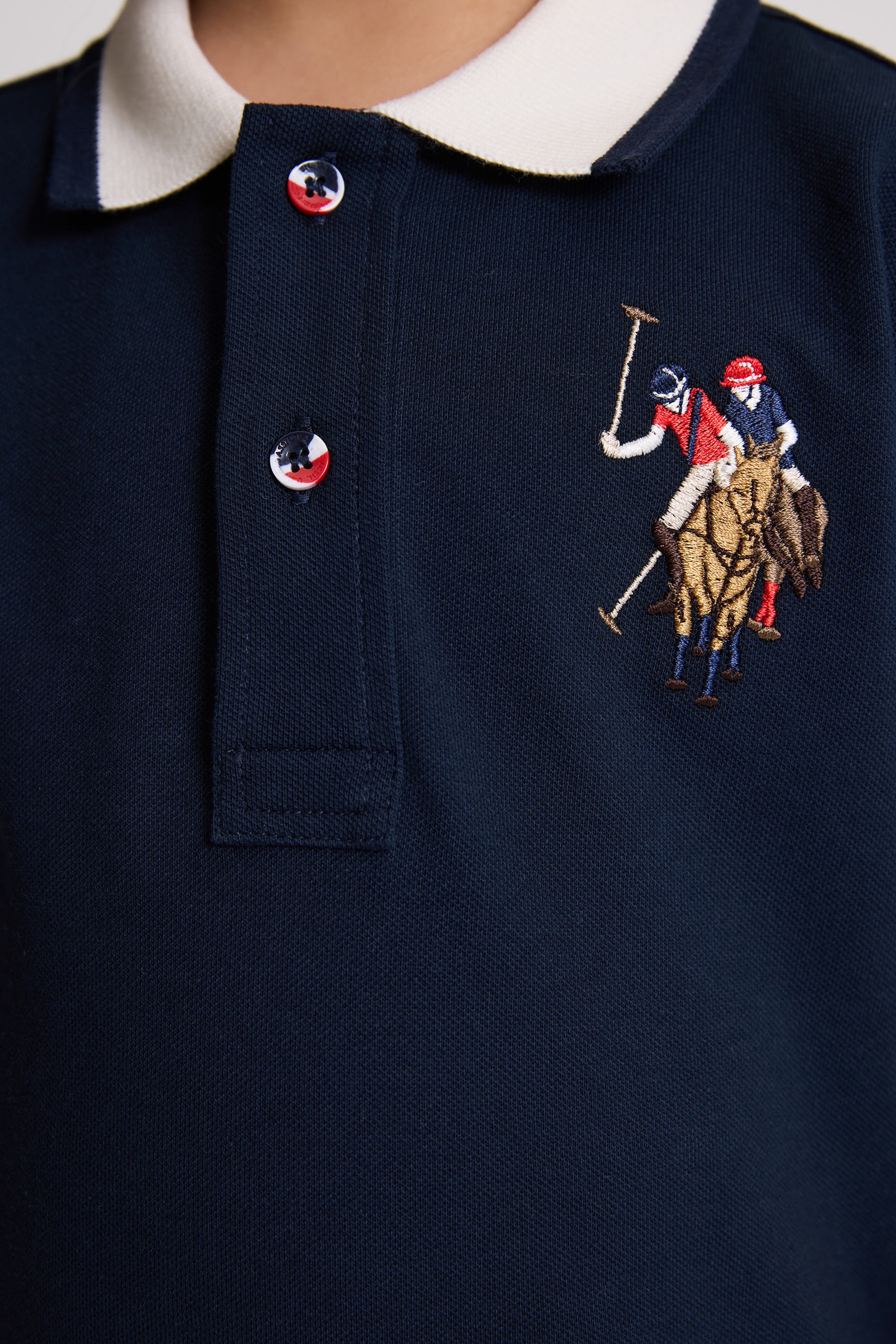 Erkek Çocuk Lacivert Polo Yaka Basic Tişört - Image 6