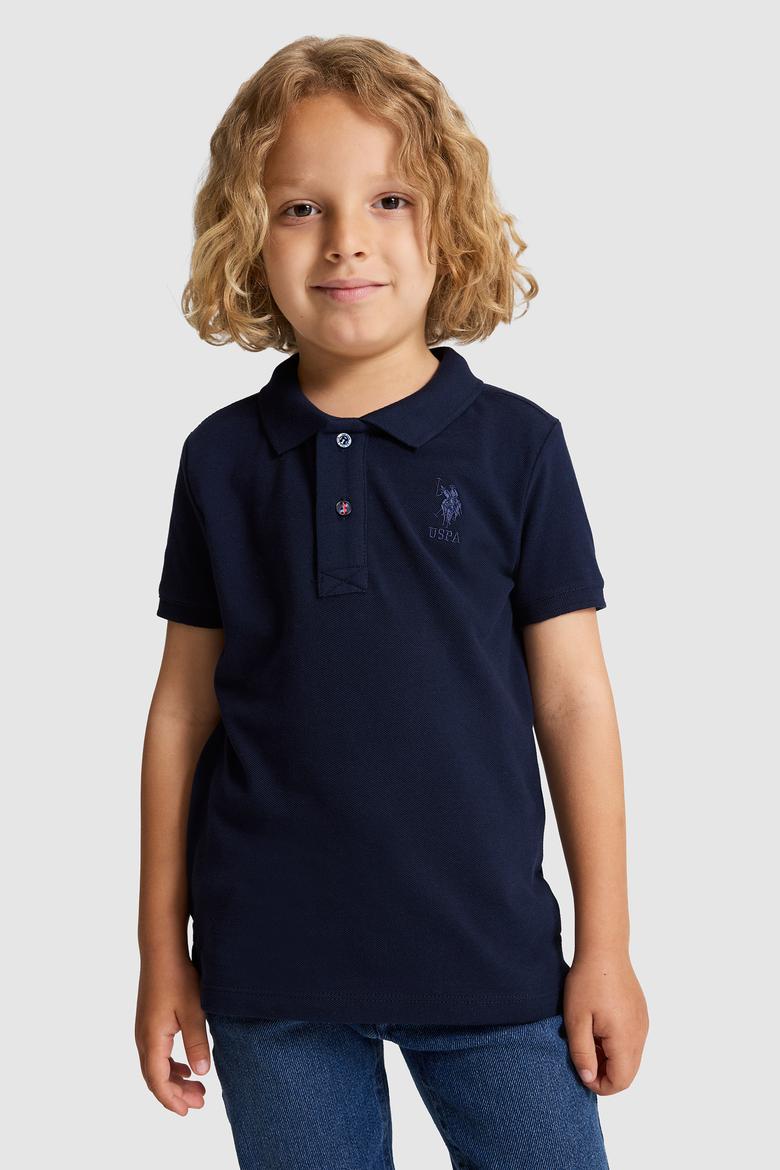 Erkek Çocuk Lacivert Polo Yaka Basic Tişört - 50320118178