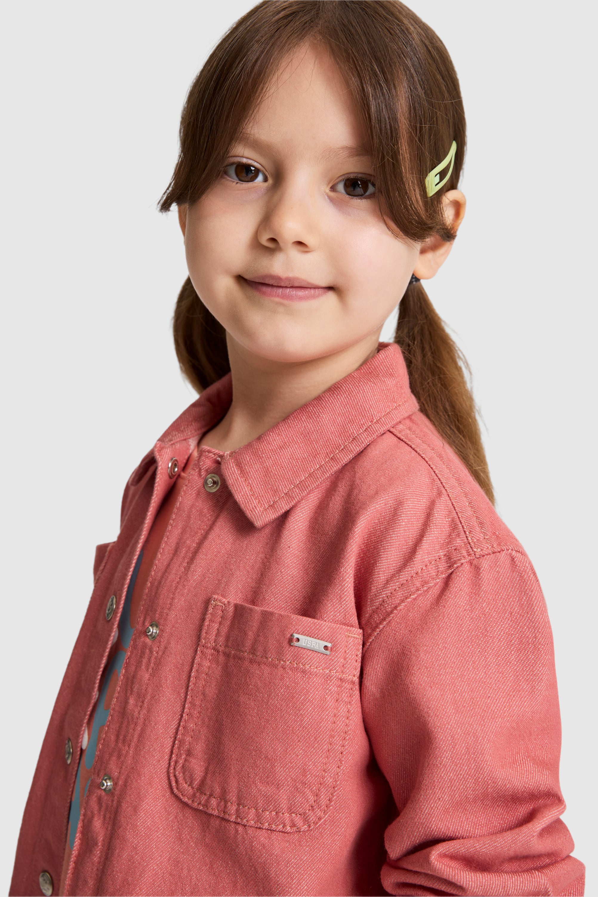 Kız Çocuk Pembe Jean Gömlek - 50321526001