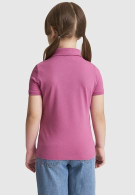 Kız Çocuk Fuşya Polo Yaka Basic Tişört - 50320287025