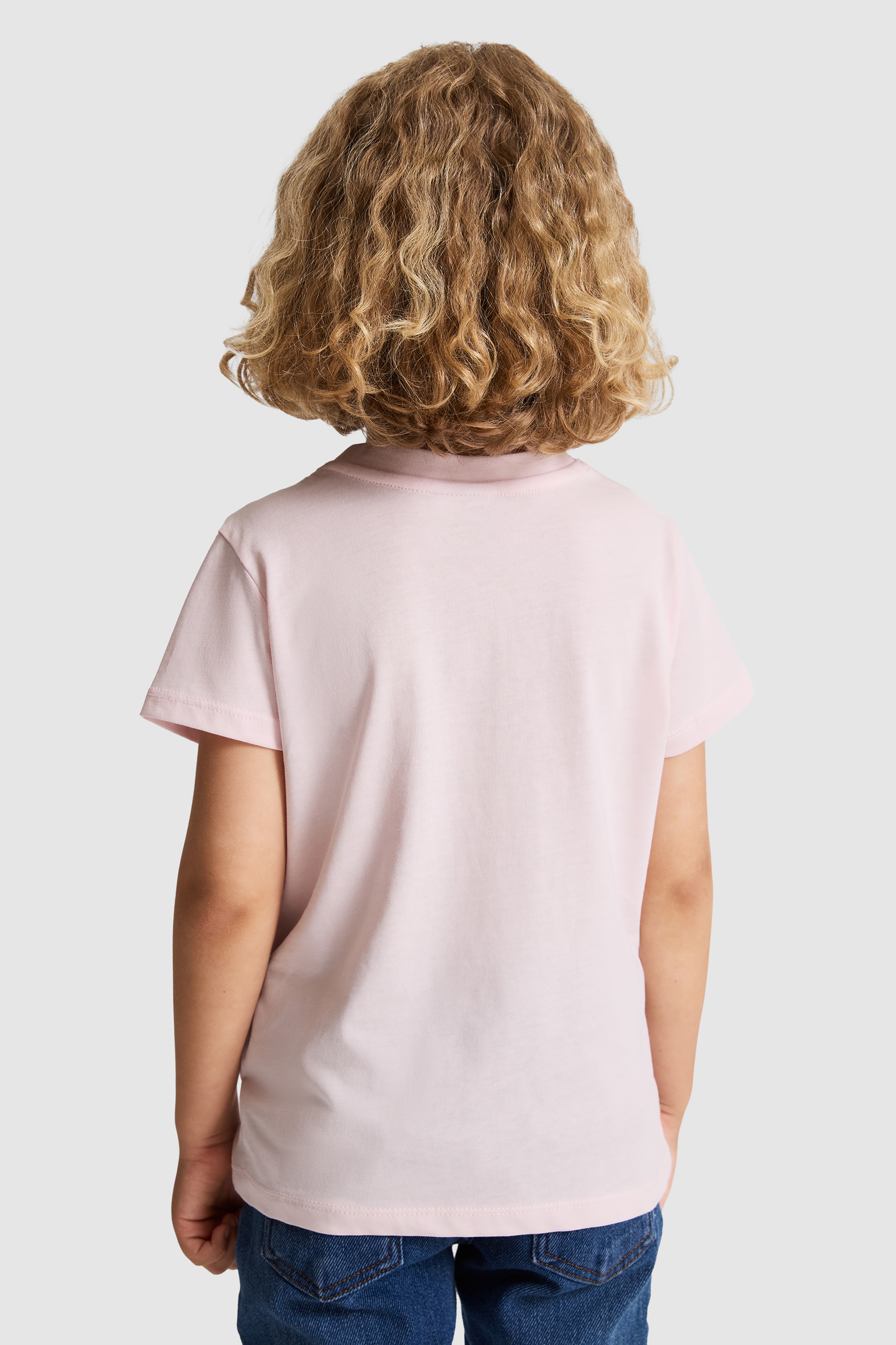 Erkek Çocuk Açık Pembe Bisiklet Yaka Basic Tişört