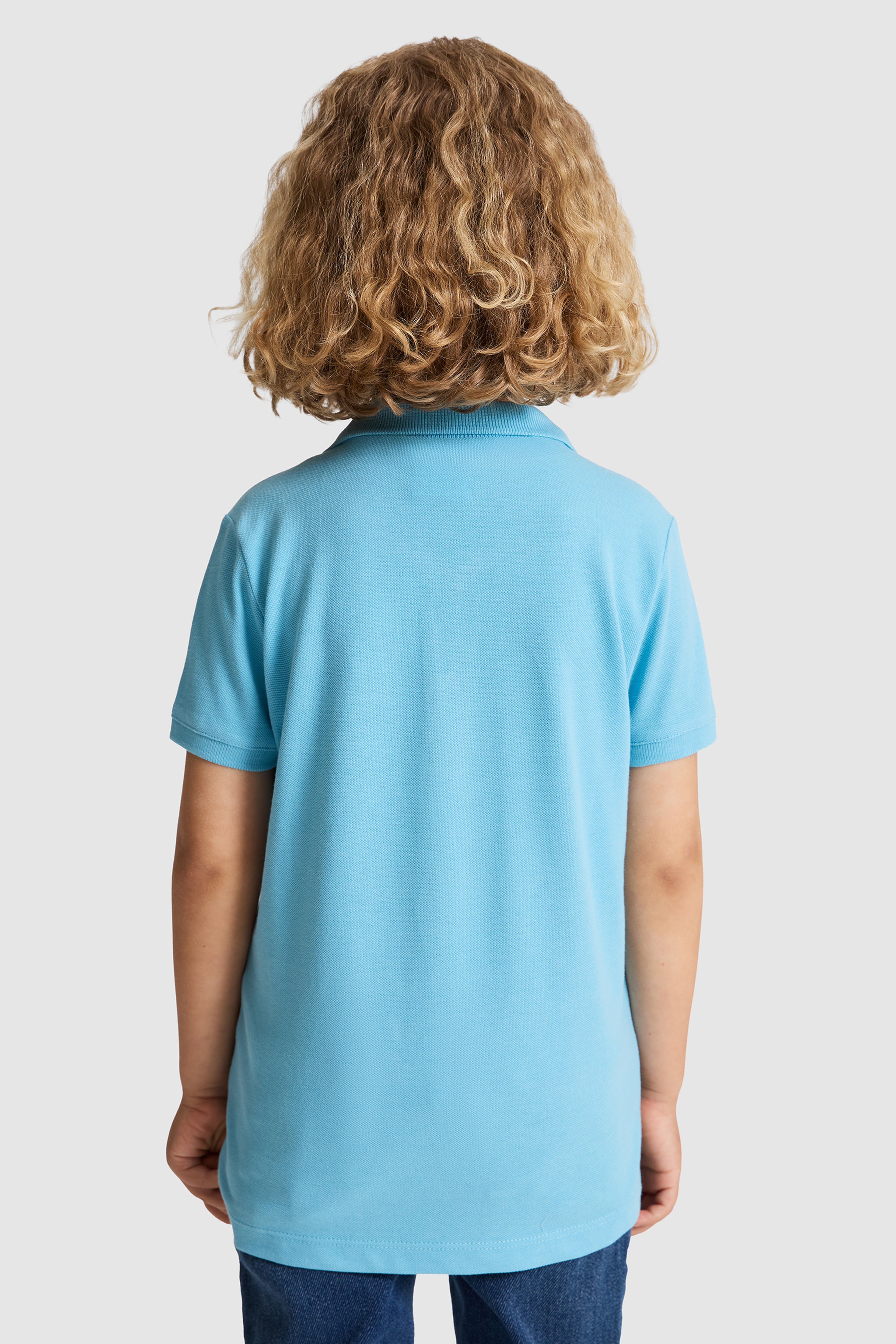 Erkek Çocuk Aqua Polo Yaka Basic Tişört - Image 5