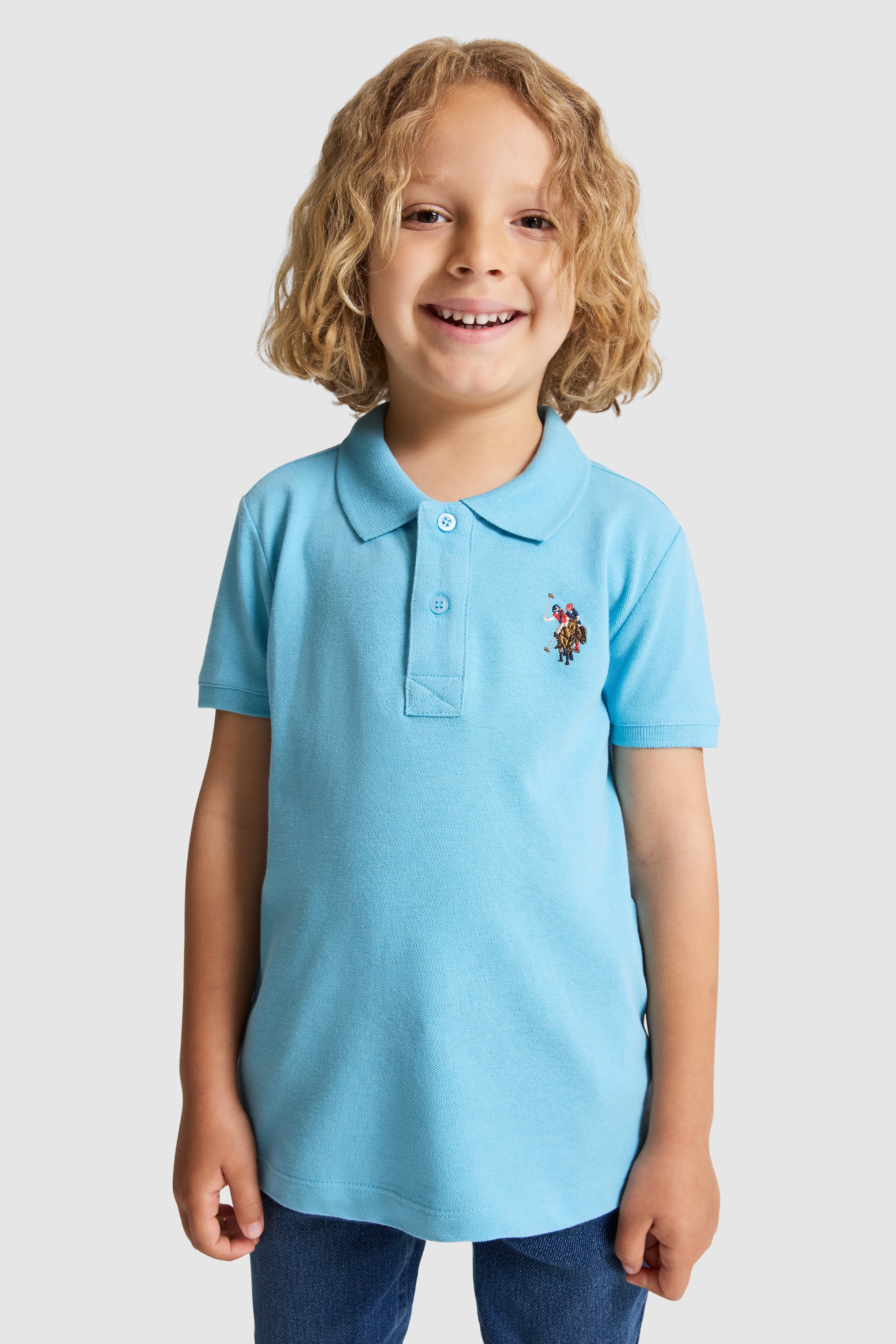 Erkek Çocuk Aqua Polo Yaka Basic Tişört