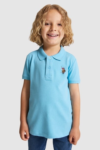 Erkek Çocuk Aqua Polo Yaka Basic Tişört