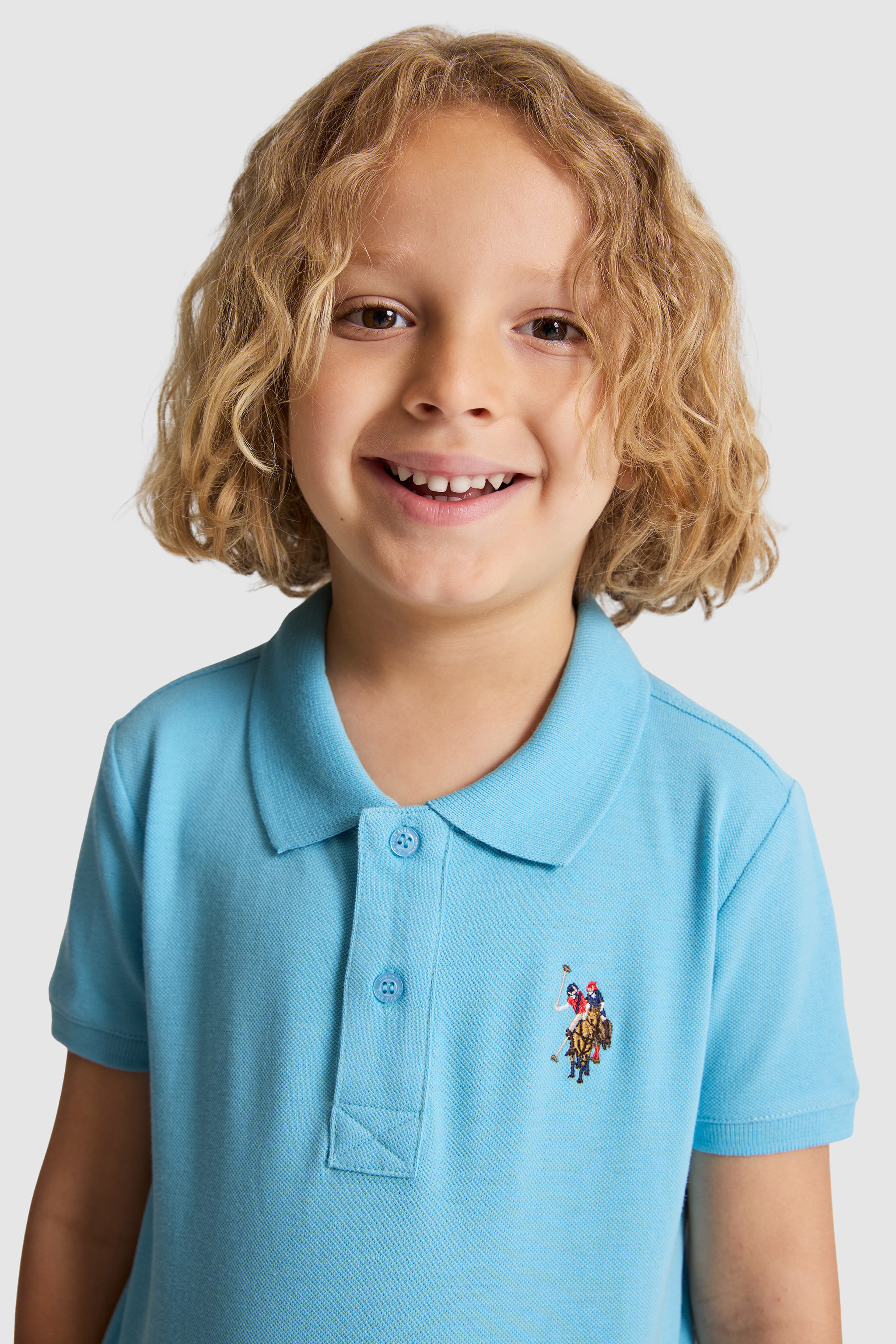 Erkek Çocuk Aqua Polo Yaka Basic Tişört - Image 2