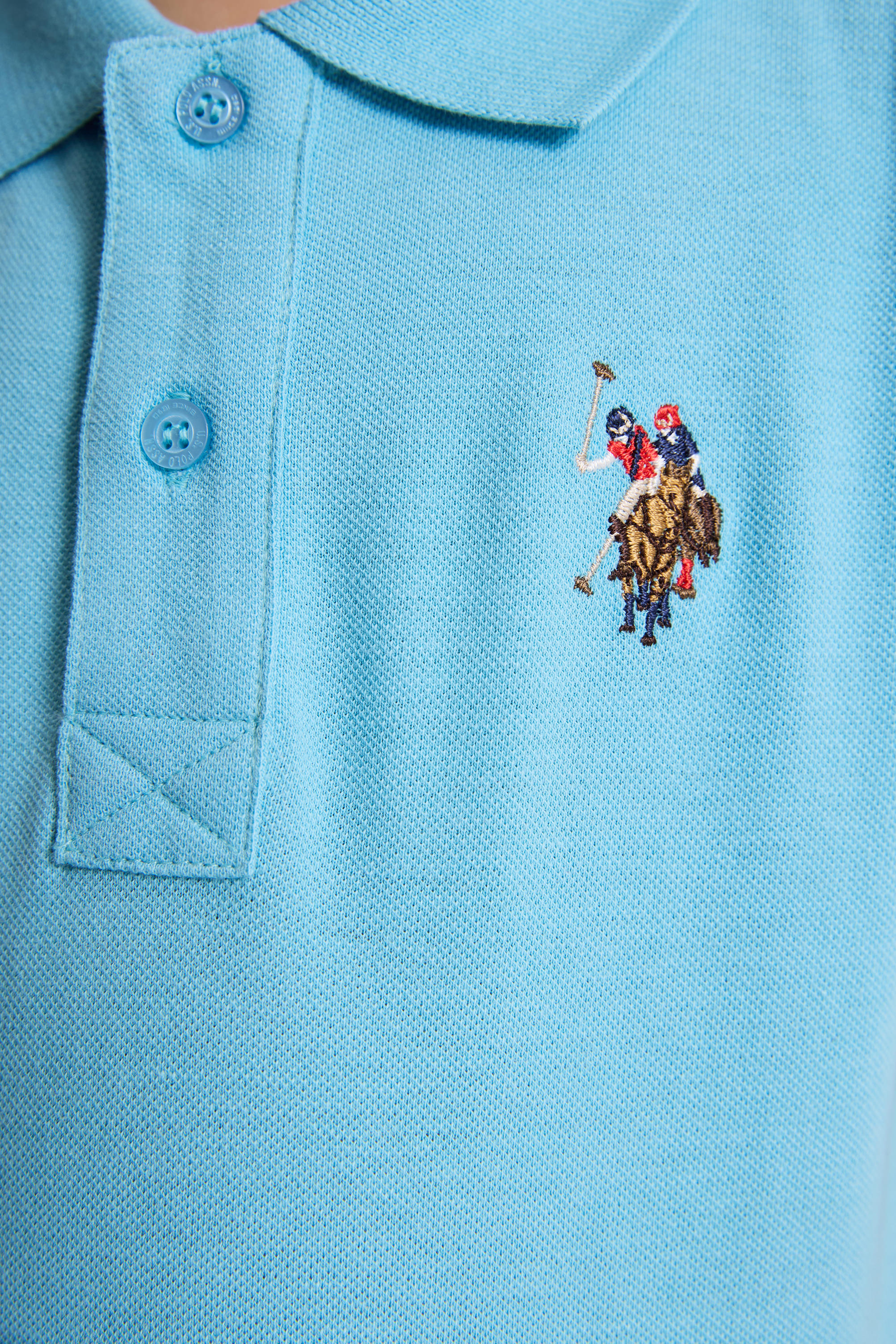 Erkek Çocuk Aqua Polo Yaka Basic Tişört - Image 6