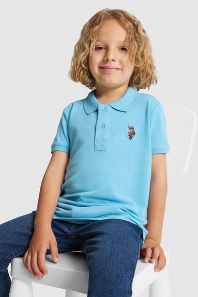 Erkek Çocuk Aqua Polo Yaka Basic Tişört