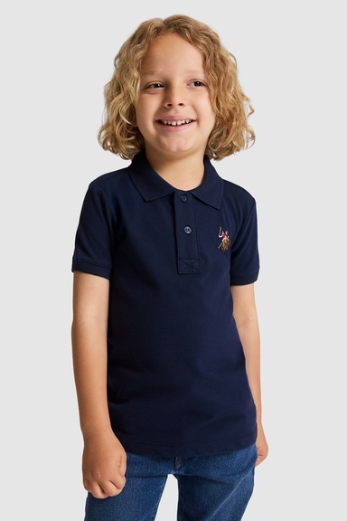 Erkek Çocuk Lacivert Polo Yaka Basic Tişört