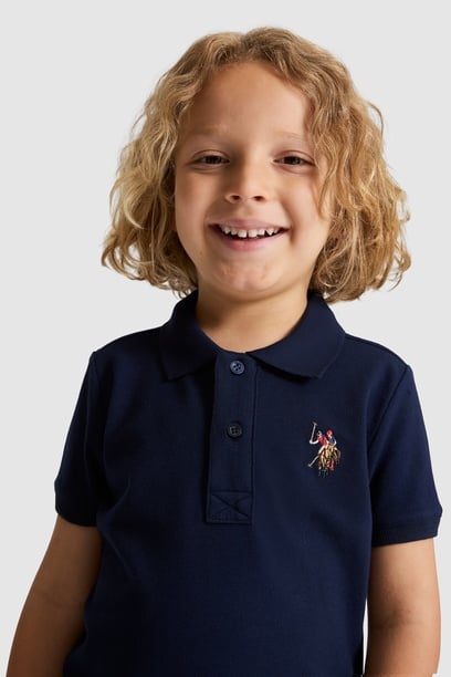 Erkek Çocuk Lacivert Polo Yaka Basic Tişört