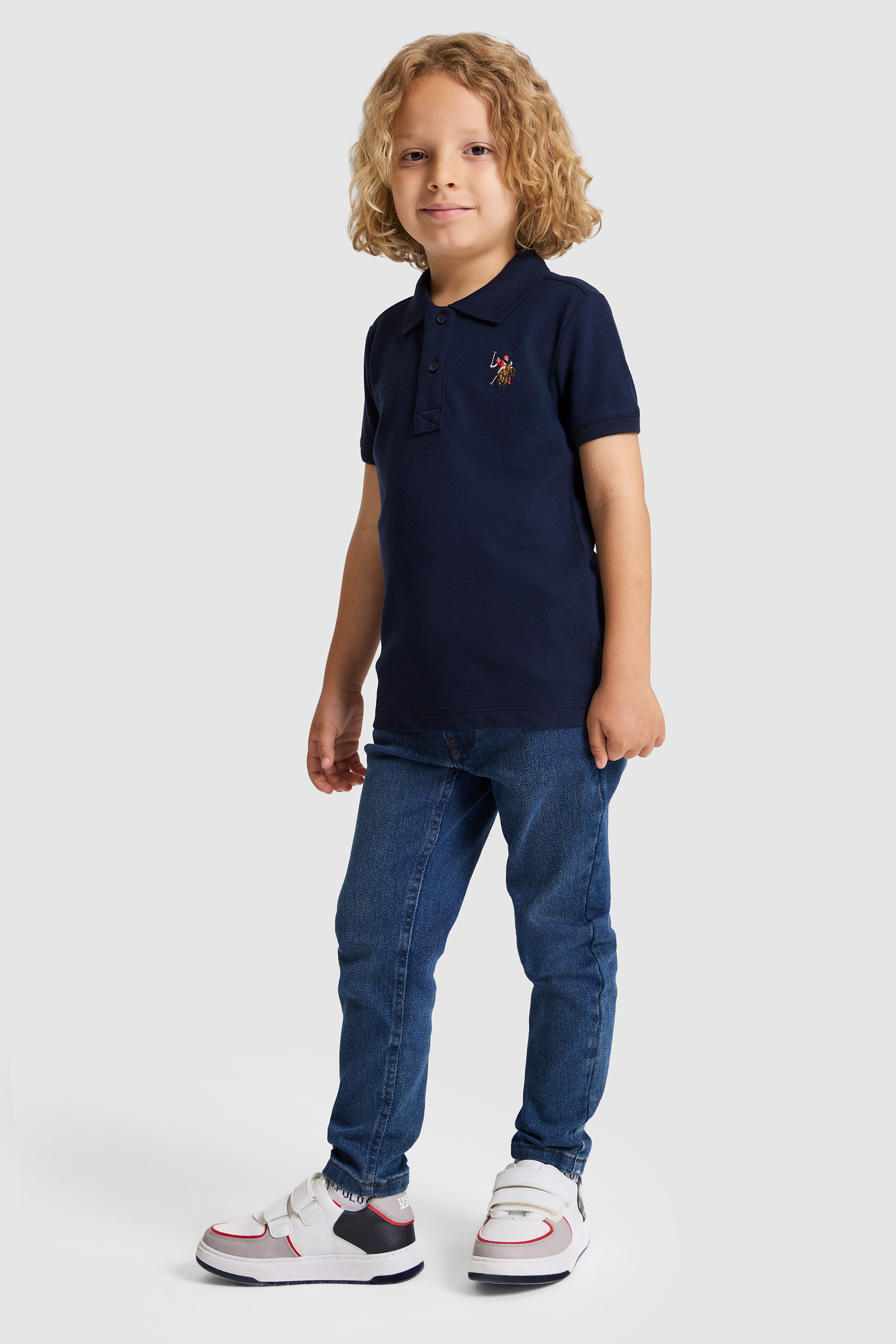 Erkek Çocuk Lacivert Polo Yaka Basic Tişört