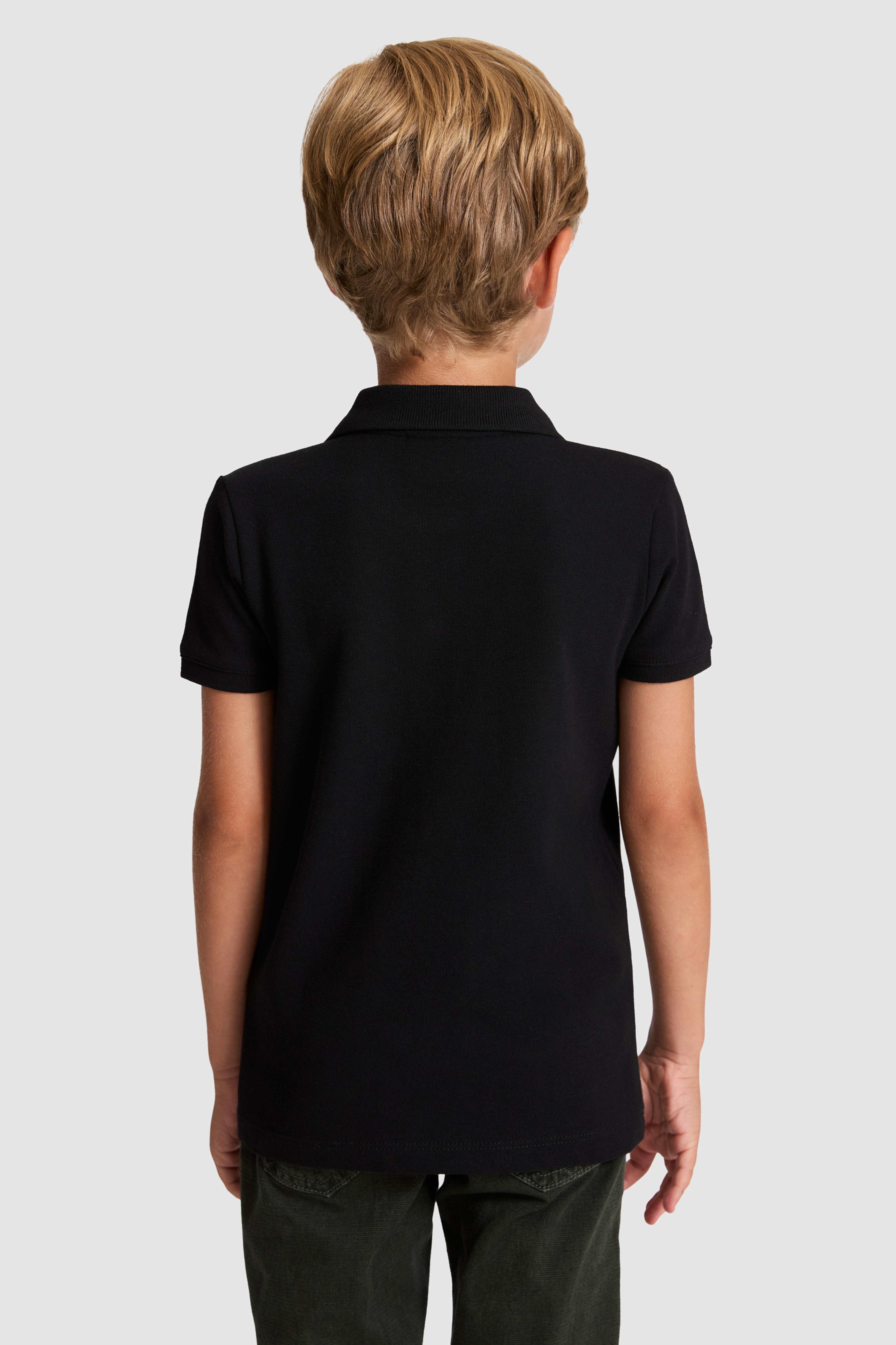 Erkek Çocuk Siyah Polo Yaka Basic Tişört