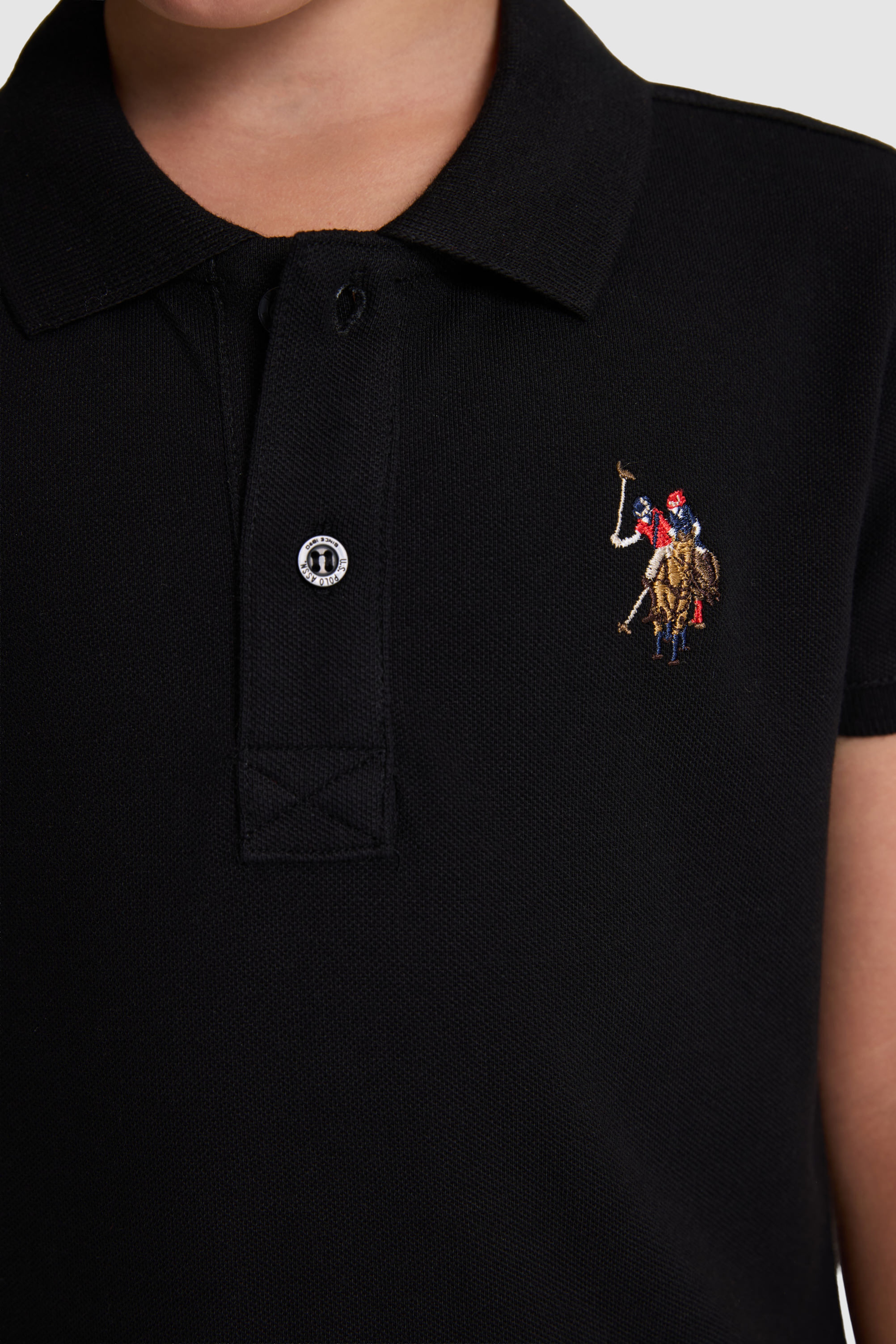 Erkek Çocuk Siyah Polo Yaka Basic Tişört - Image 6