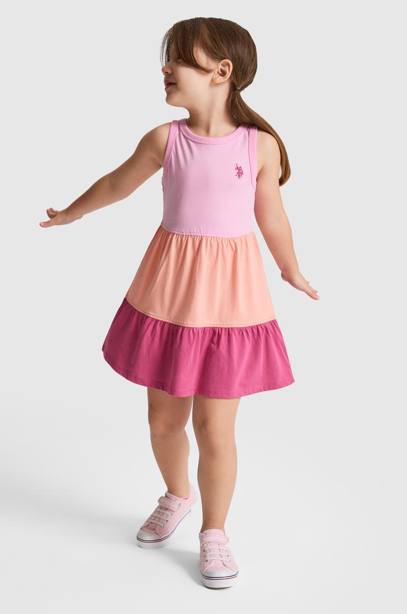 Kız Çocuk Pembe Örme Elbise