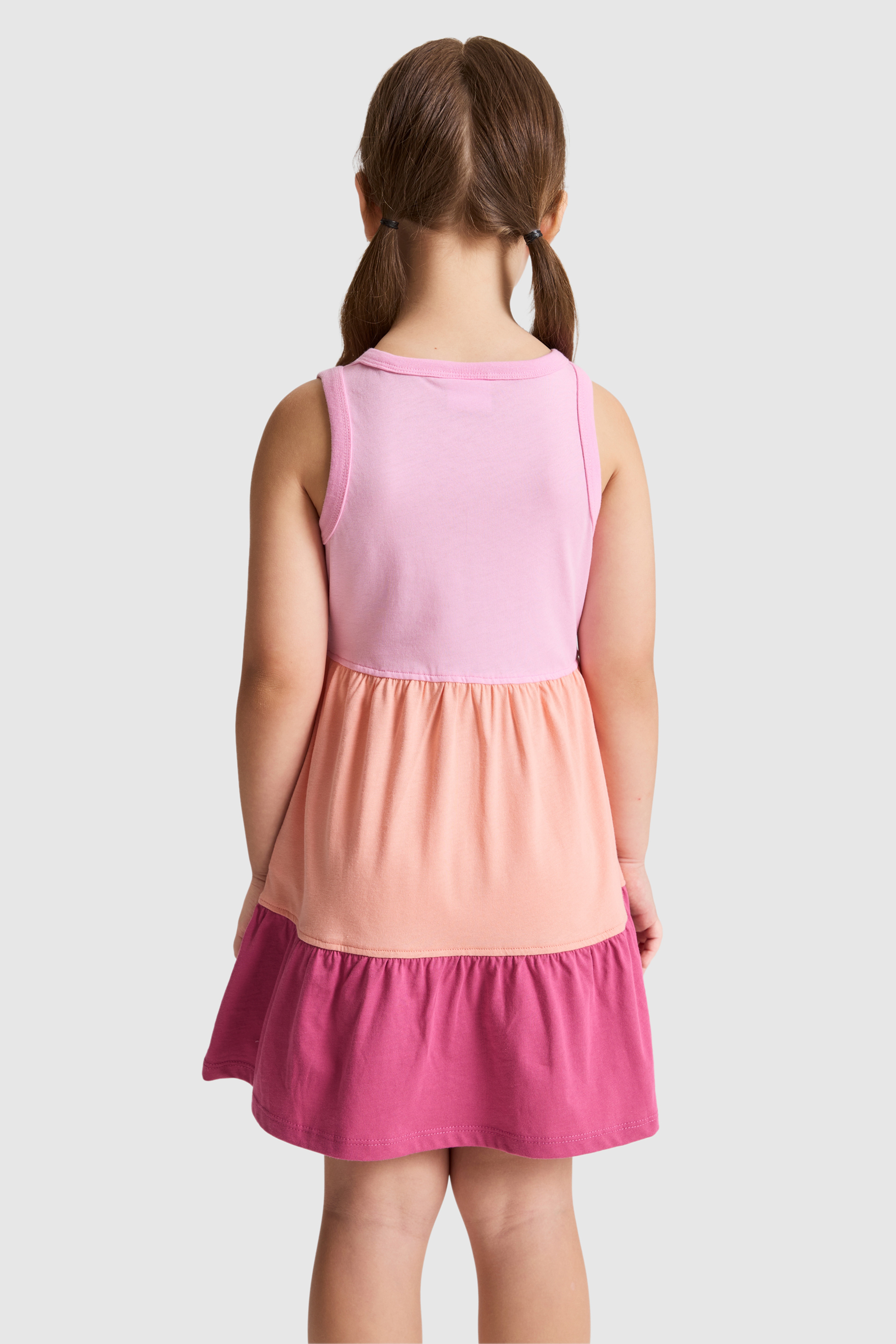 Kız Çocuk Pembe Örme Elbise - Image 5