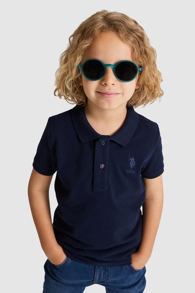 Erkek Çocuk Lacivert Polo Yaka Basic Tişört