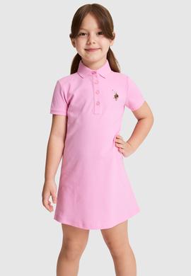 Kız Çocuk Pembe Örme Elbise - 50325597035