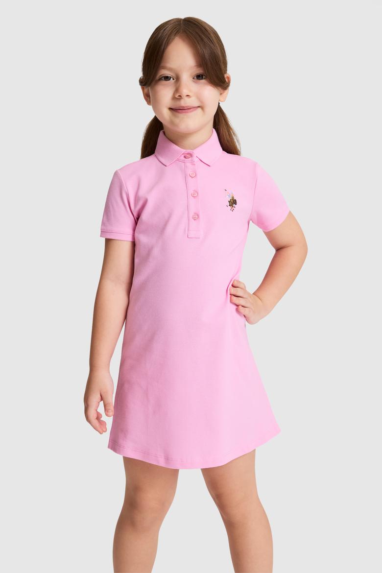 Kız Çocuk Pembe Örme Elbise - 50325597035