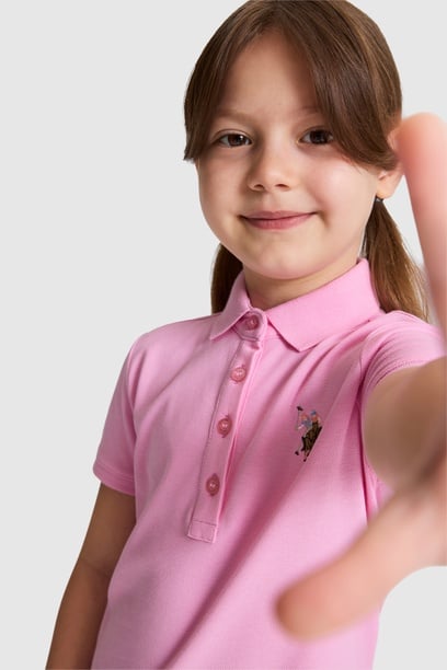 Kız Çocuk Pembe Örme Elbise