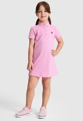 Kız Çocuk Pembe Örme Elbise - 50325597035