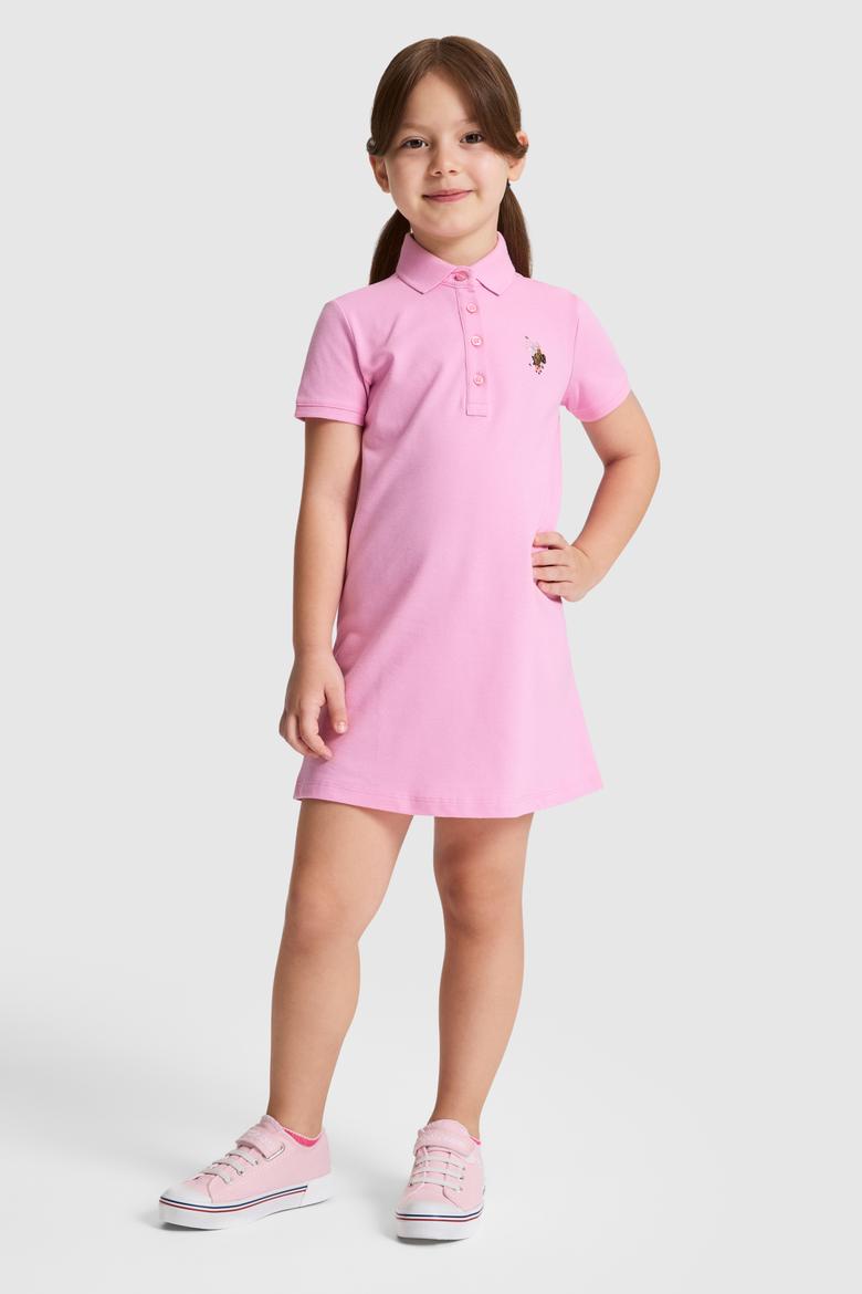 Kız Çocuk Pembe Örme Elbise