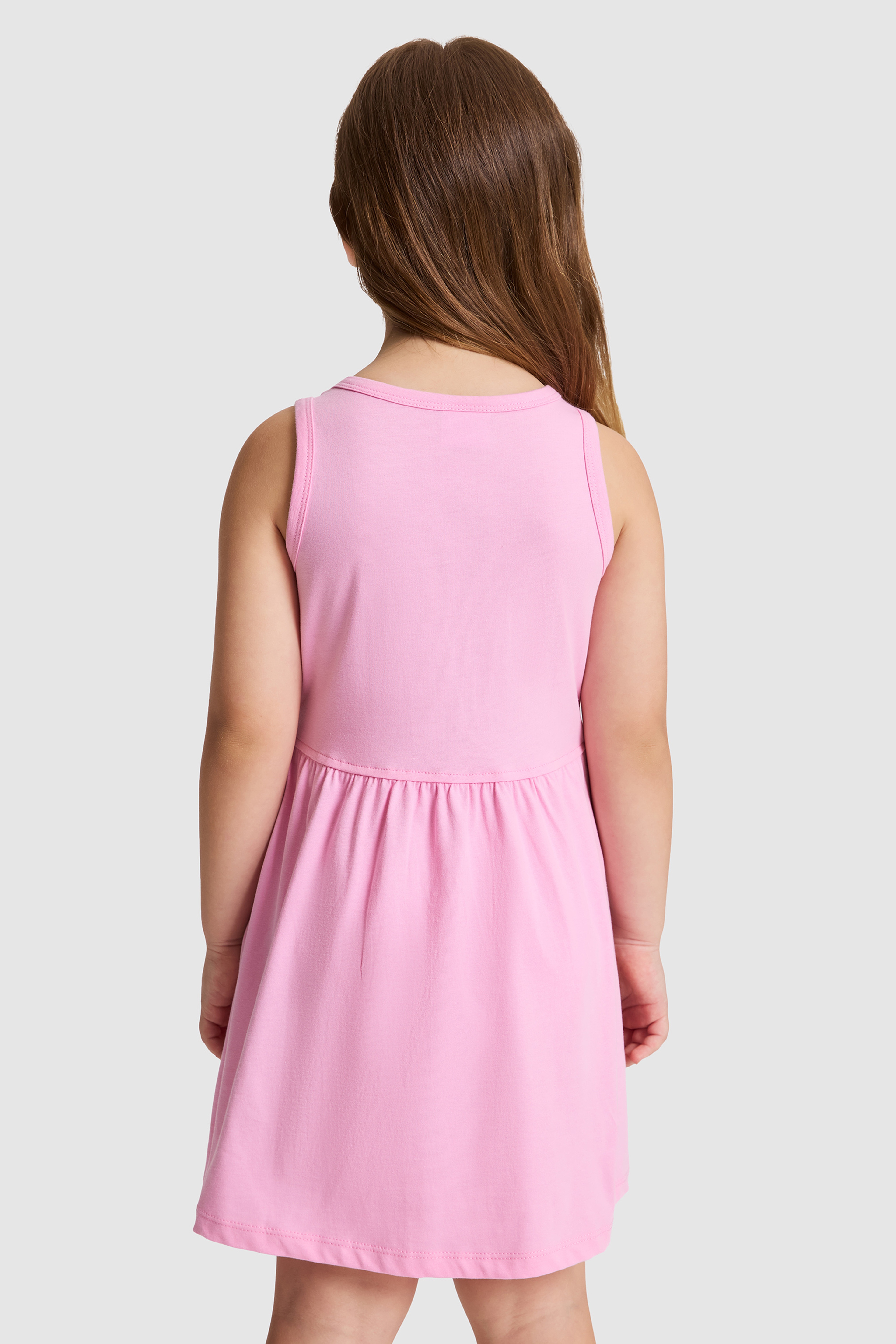 Kız Çocuk Pembe Örme Elbise - Image 5