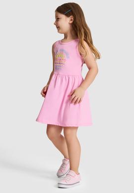 Kız Çocuk Pembe Örme Elbise - 50325646019