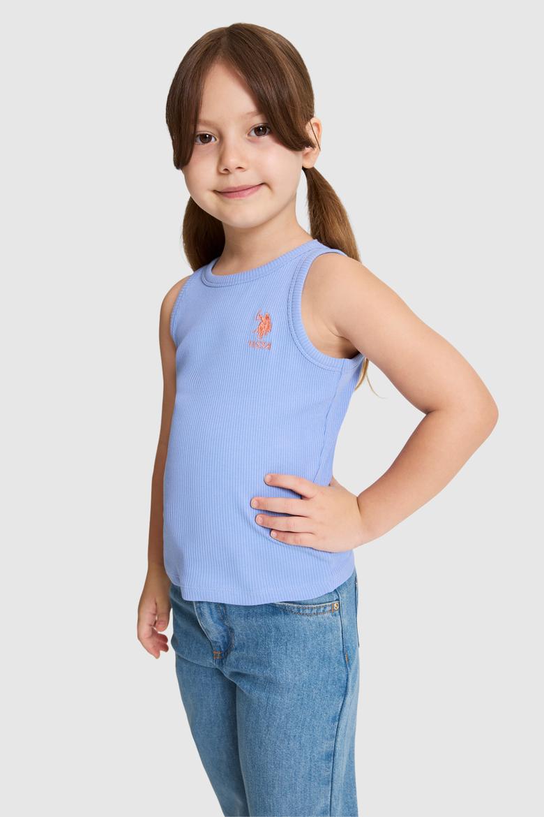 Kız Çocuk Lavanta Bisiklet Yaka Basic Tişört - 50325671057
