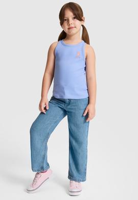 Kız Çocuk Lavanta Bisiklet Yaka Basic Tişört - 50325671057