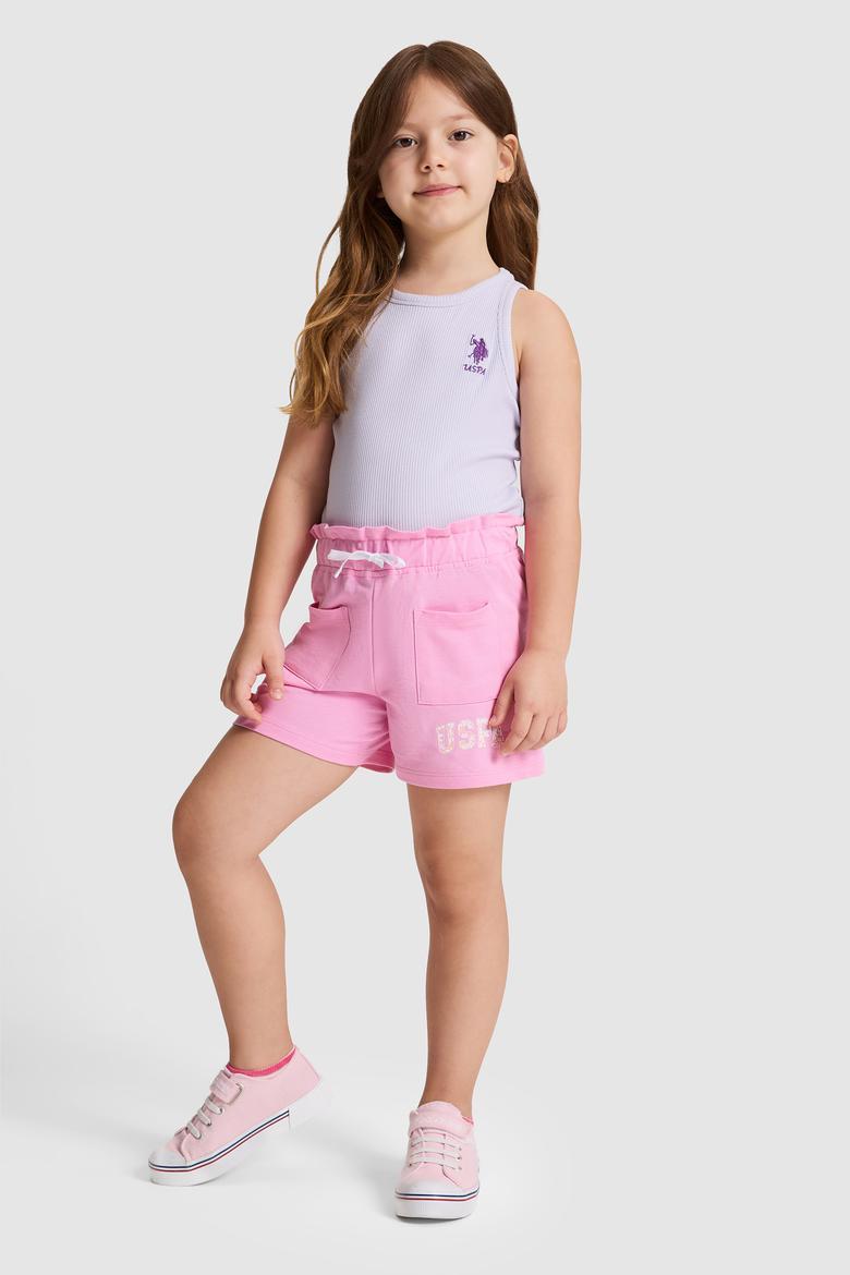Kız Çocuk Lila Bisiklet Yaka Basic Tişört - 50325671068