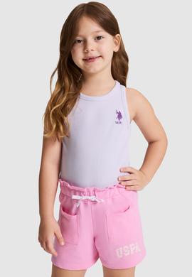 Kız Çocuk Lila Bisiklet Yaka Basic Tişört - 50325671068