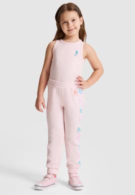 Kız Çocuk Açık Pembe Bisiklet Yaka Basic Tişört - 50325671078