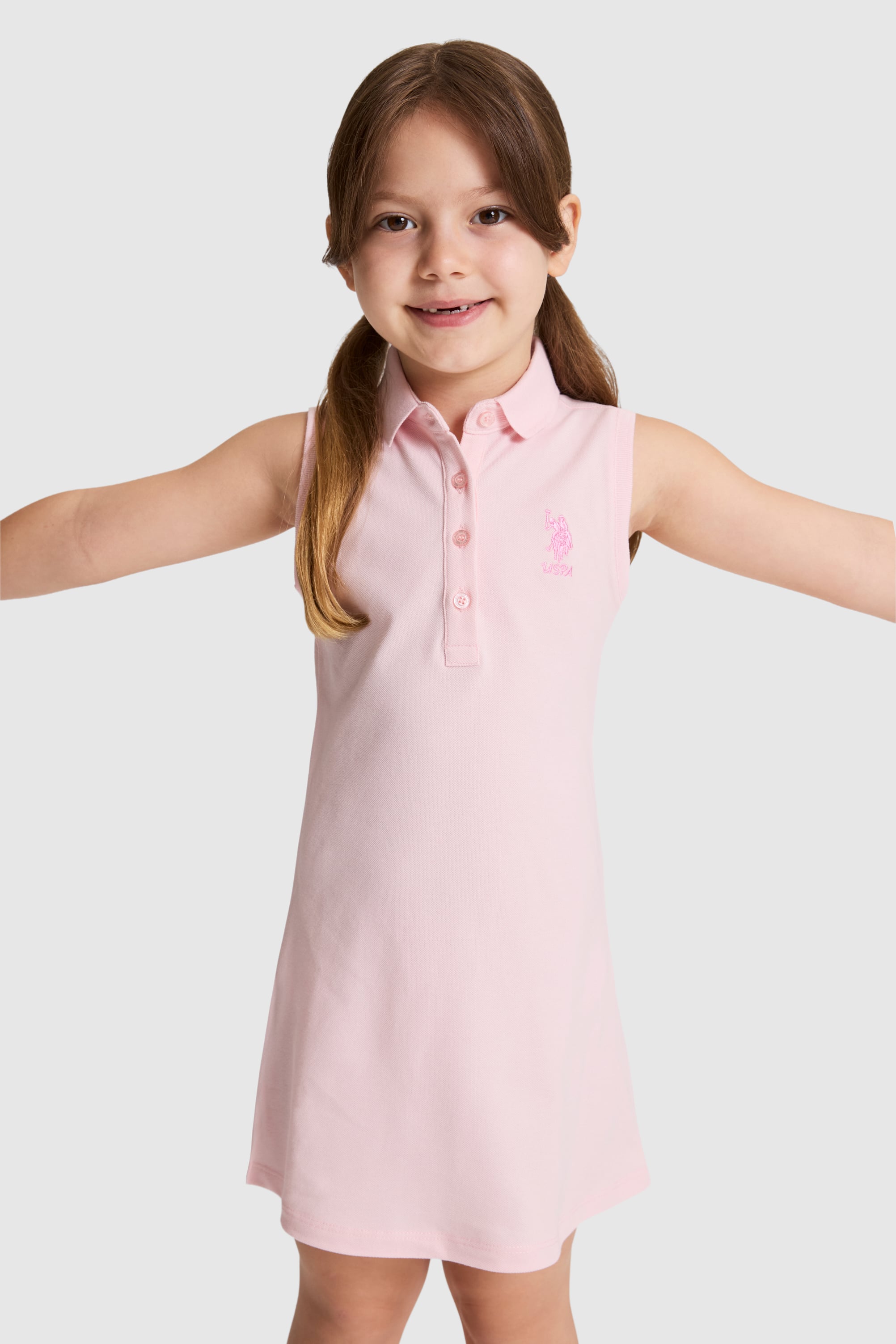 Kız Çocuk Açık Pembe Örme Elbise - 50325639052