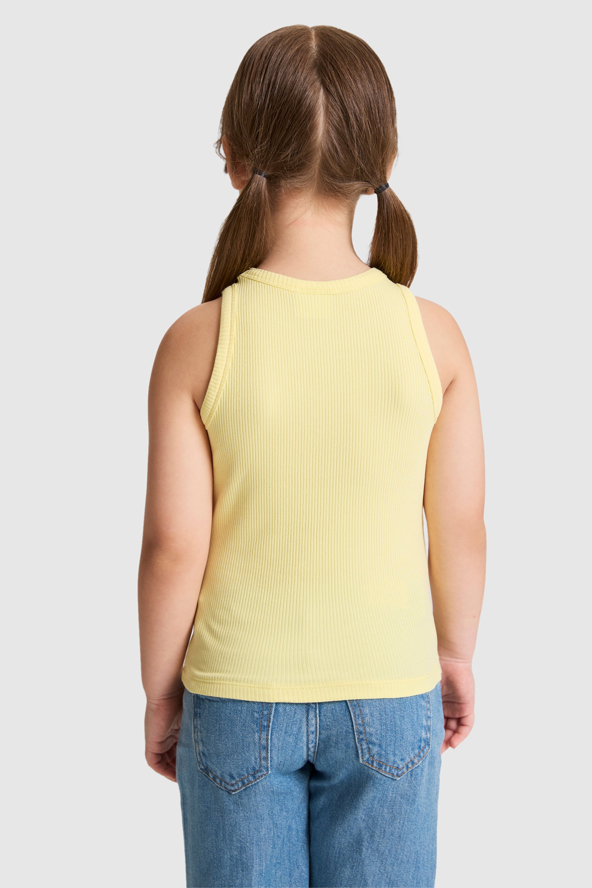 Kız Çocuk Açık Sarı Bisiklet Yaka Basic Tişört - 50325671006