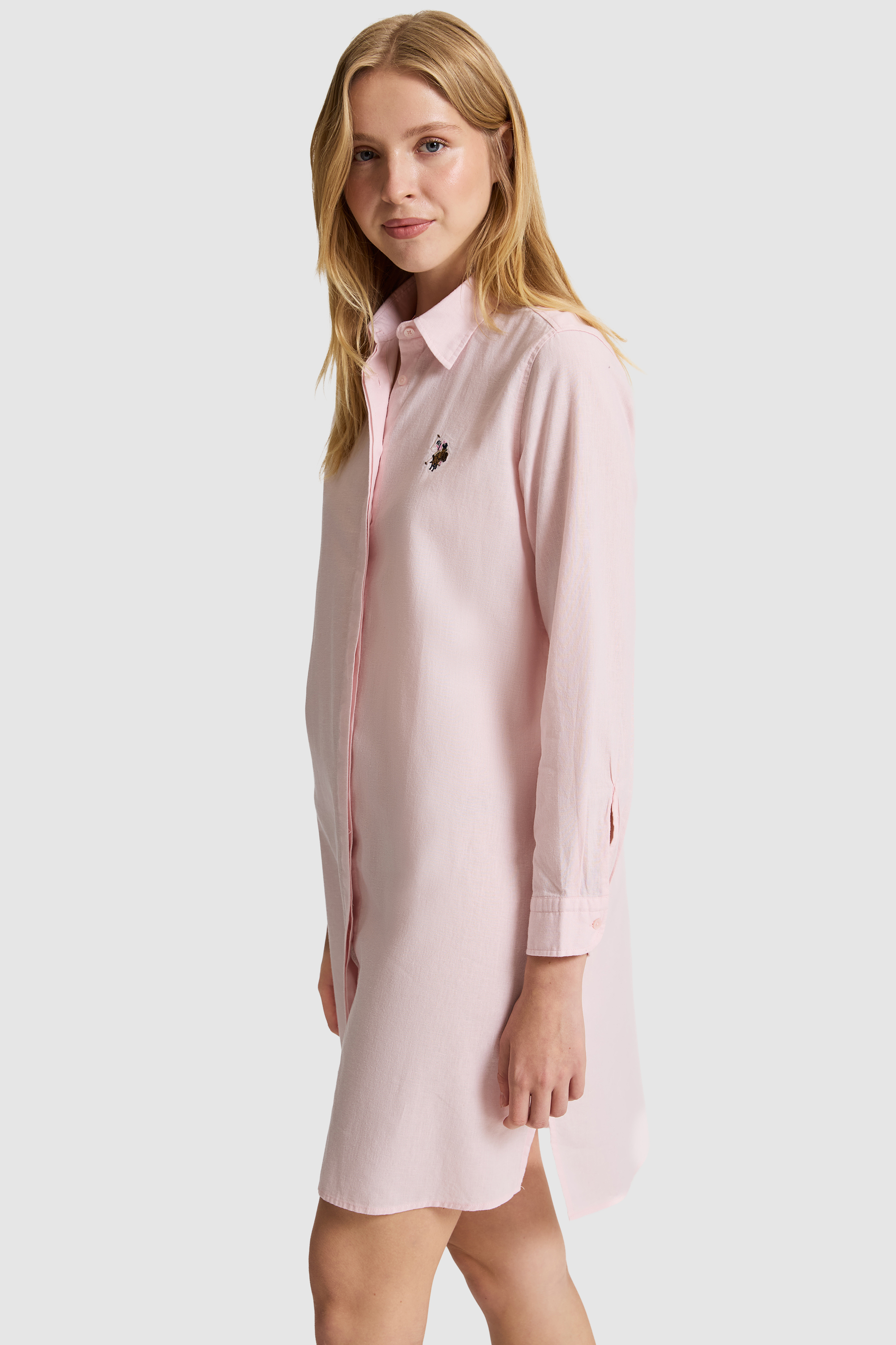 Kadın Açık Pembe Dokuma Elbise - 50324965006