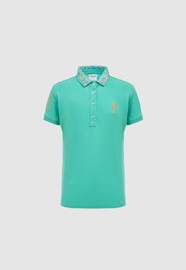 Kız Çocuk Mint Polo Yaka Basic Tişört - 50298192057