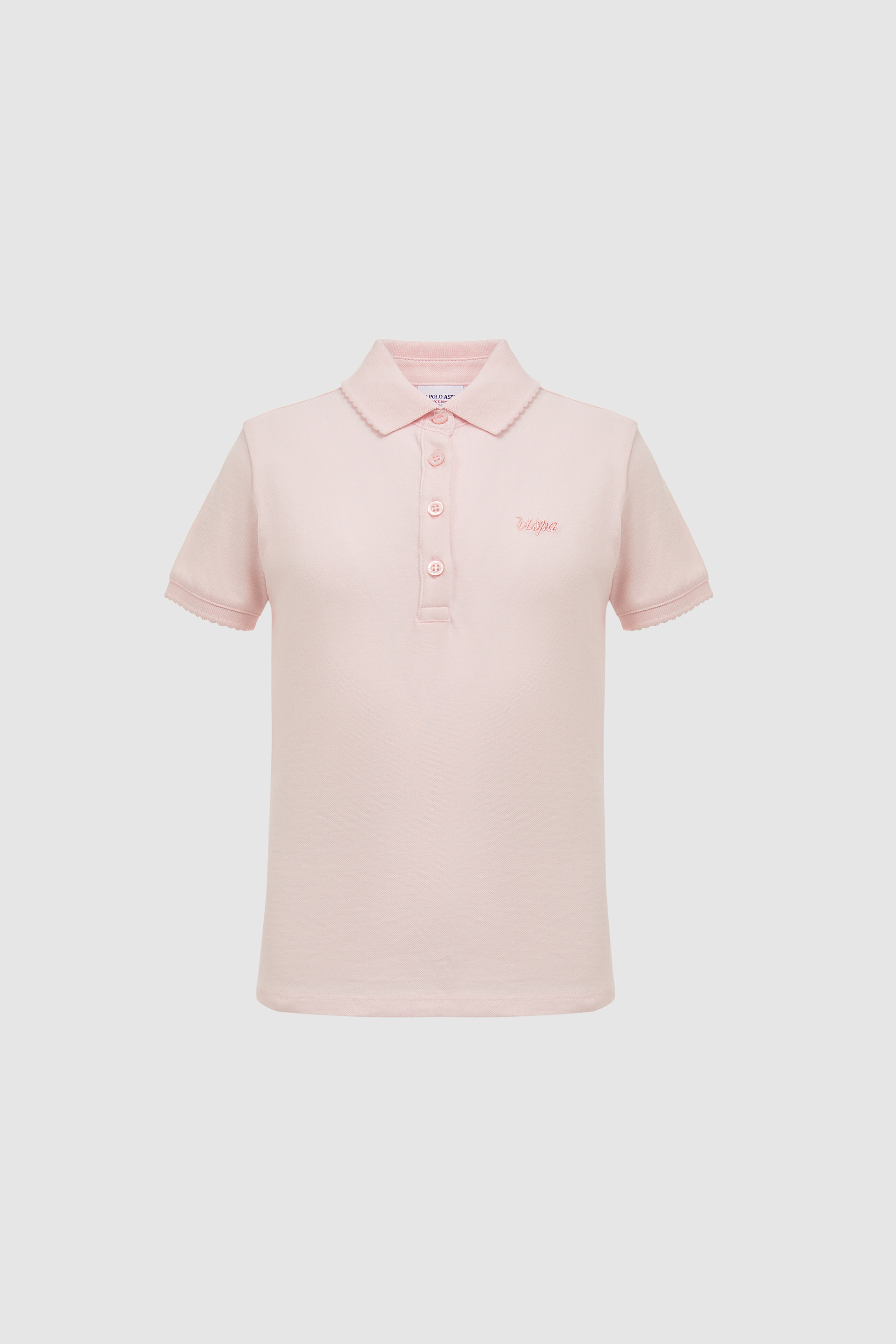 Kız Çocuk Polo Yaka Açık Pembe Basic Tişört - Image 6
