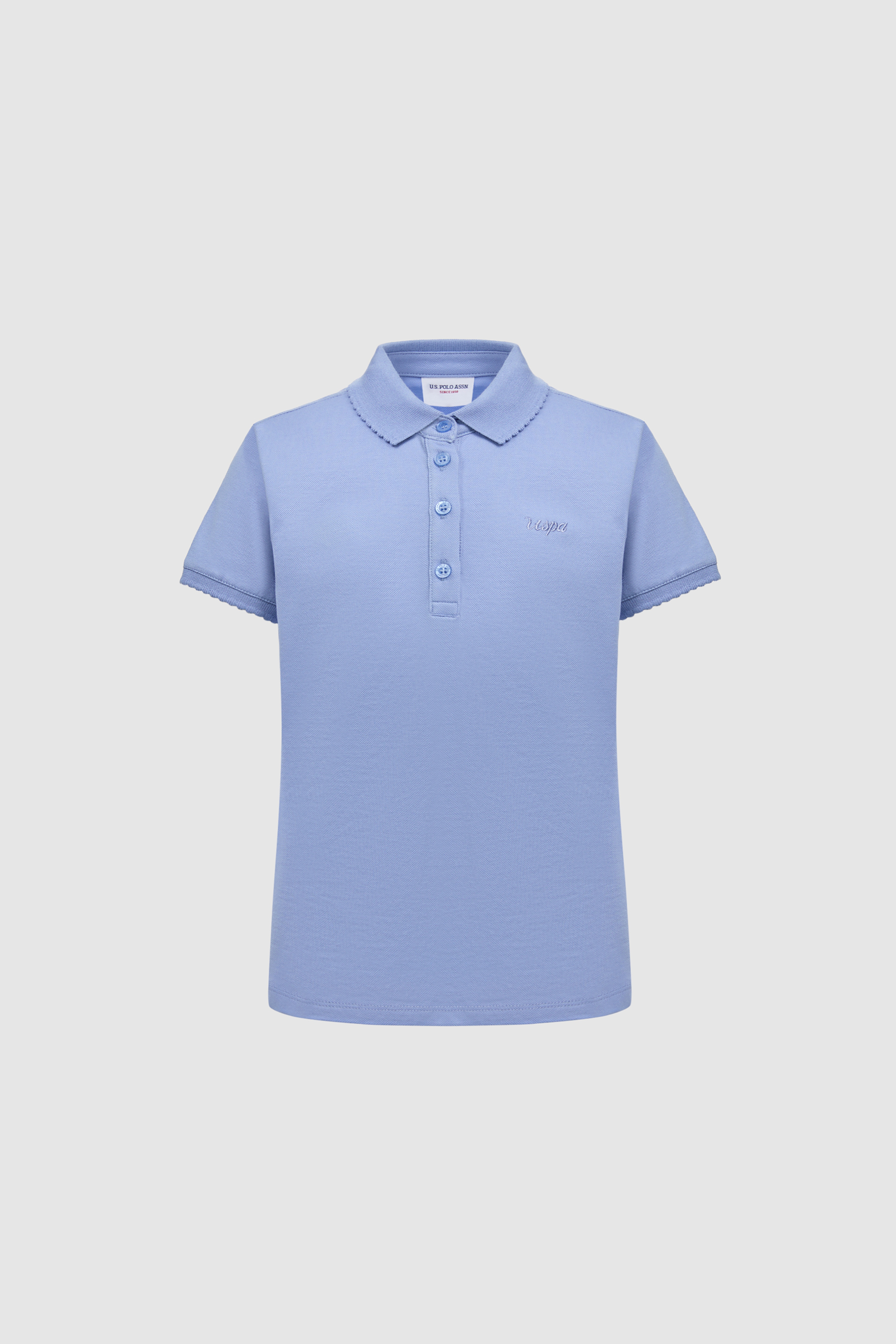 Kız Çocuk Polo Yaka Mor Basic Tişört - Image 6