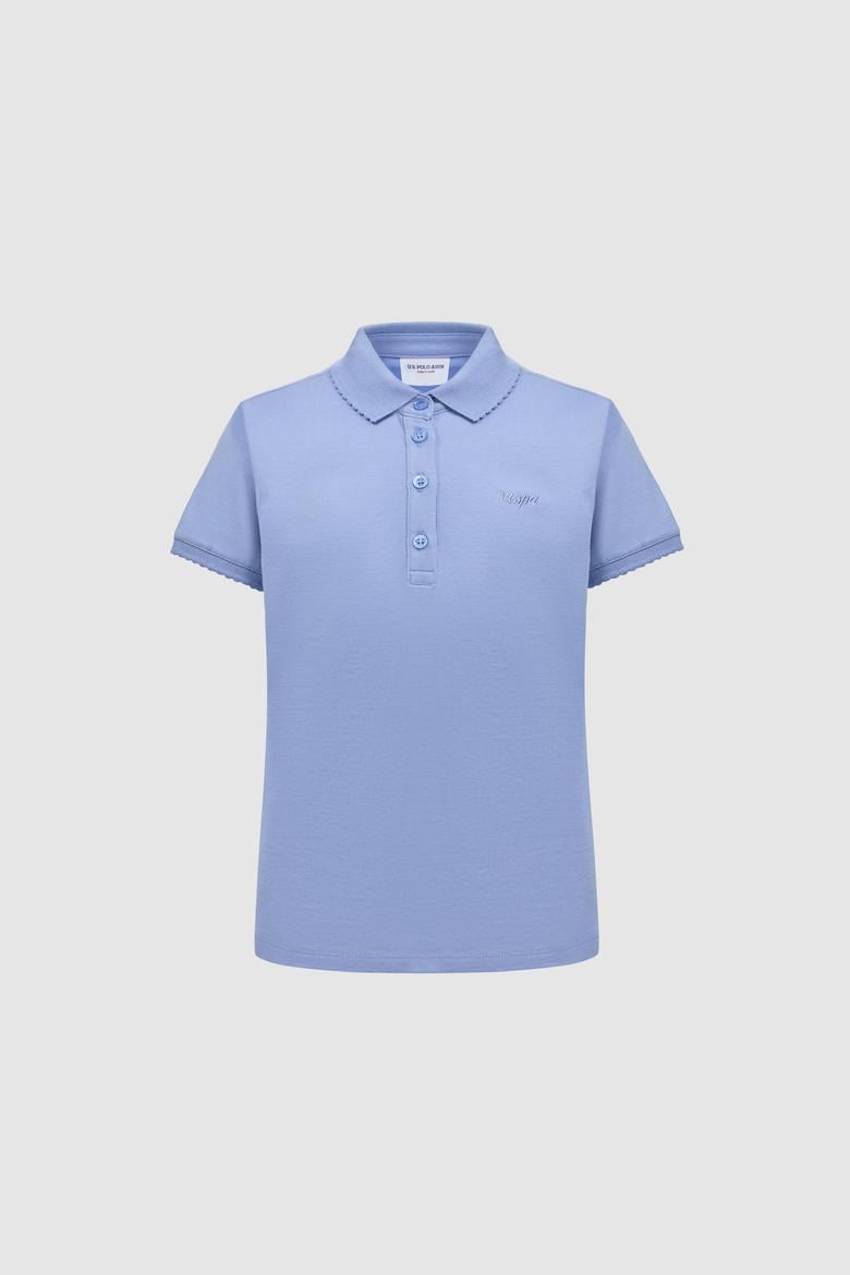 Kız Çocuk Polo Yaka Mor Basic Tişört - 50328218106
